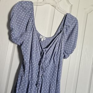 Luxology Baby blue polkadot jumpsuit